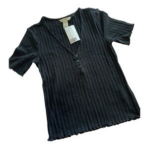 H & M black stretchable top, Size S NEW